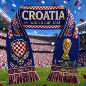 Unisex Croatia Global Soccer Event 2026 Graphic Scarf for Soccer Fans