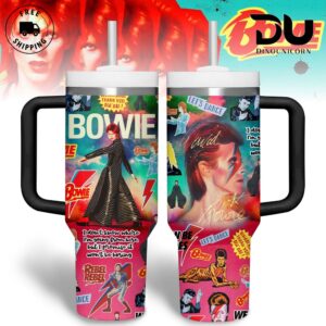 David Bowie Music Graphic Tumbler With Handle for Music Fans