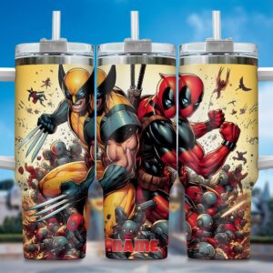 Unisex Deadpool Wolverine Tumbler Graphic Tumbler for Movie Fans