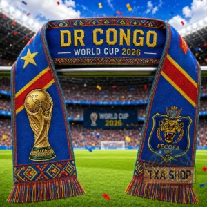 Unisex DR Congo Global Soccer Event 2026 Graphic Scarf for Soccer Fans