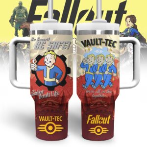 Fallout Vault-Tec Games Graphic Tumbler With Handle for Gaming Fans