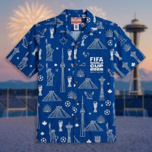 Unisex Global Soccer Event 2026 USA Mexico Canada Graphic Hawaiian Shirt for Soccer Fans