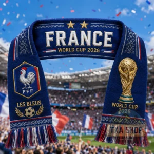 Unisex France Global Soccer Event 2026 Les Bleus Graphic Scarf for Soccer Fans