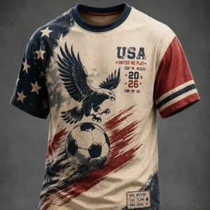 Unisex USA United We Play Global Soccer Event 2026 Graphic Shirt for Soccer Fans
