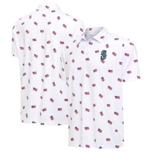 Unisex Seattle Mariners White 2026 Americana Graphic Polo Shirt for Baseball Fans