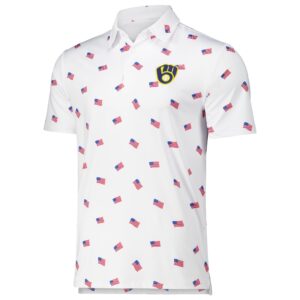 Unisex Milwaukee Brewers White 2026 Americana Graphic Polo Shirt for Baseball Fans