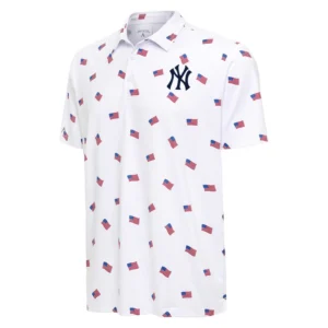 Unisex New York Yankees White 2026 Americana Graphic Polo Shirt for Baseball Fans