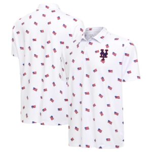 Unisex New York Mets White 2026 Americana Graphic Polo Shirt for Baseball Fans