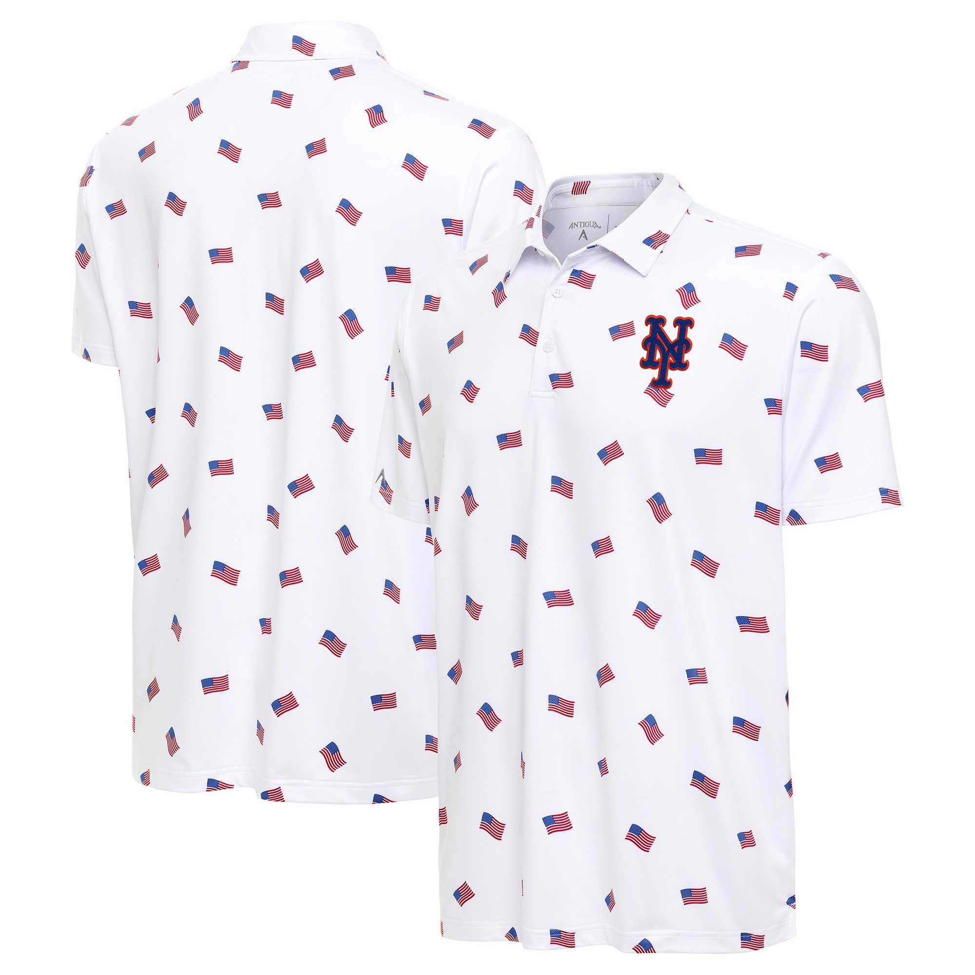 Unisex New York Mets White 2026 Americana Graphic Polo Shirt for Baseball Fans