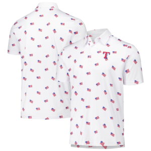 Unisex Texas Rangers White 2026 Americana Graphic Polo Shirt for Baseball Fans