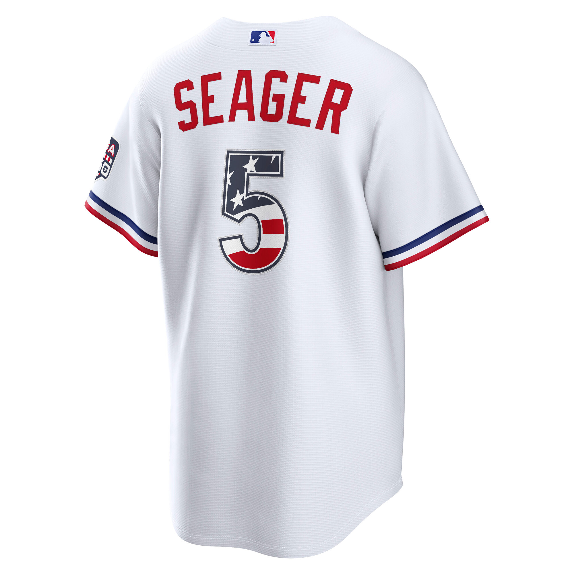 Unisex Texas Rangers Corey Seager White USA 250 Fourth of July Home Graphic Baseball Jersey for Baseball Fans - Image 4
