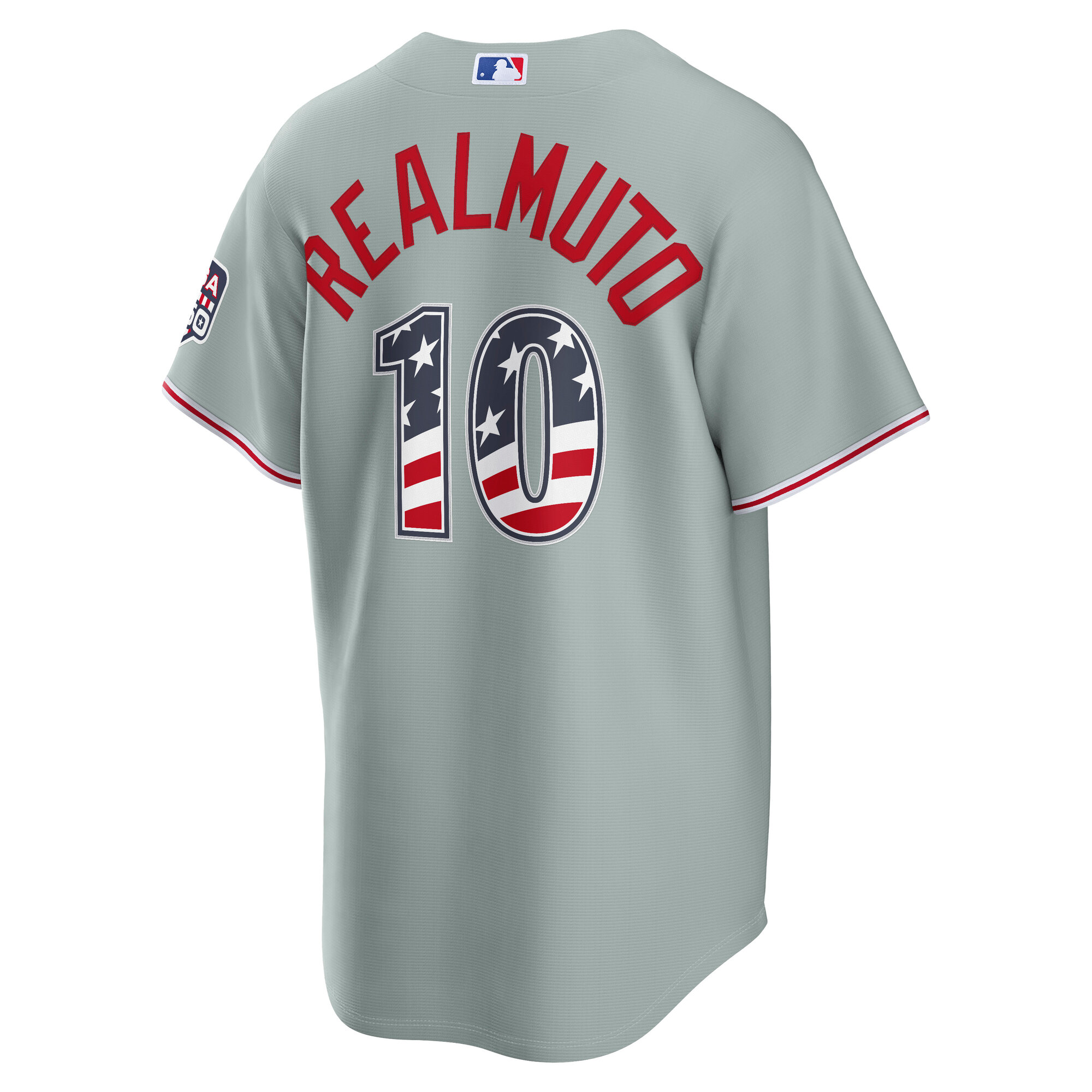 Unisex Philadelphia Phillies J.T. Realmuto Gray USA 250 Fourth of July Road Graphic Baseball Jersey for Baseball Fans - Image 4