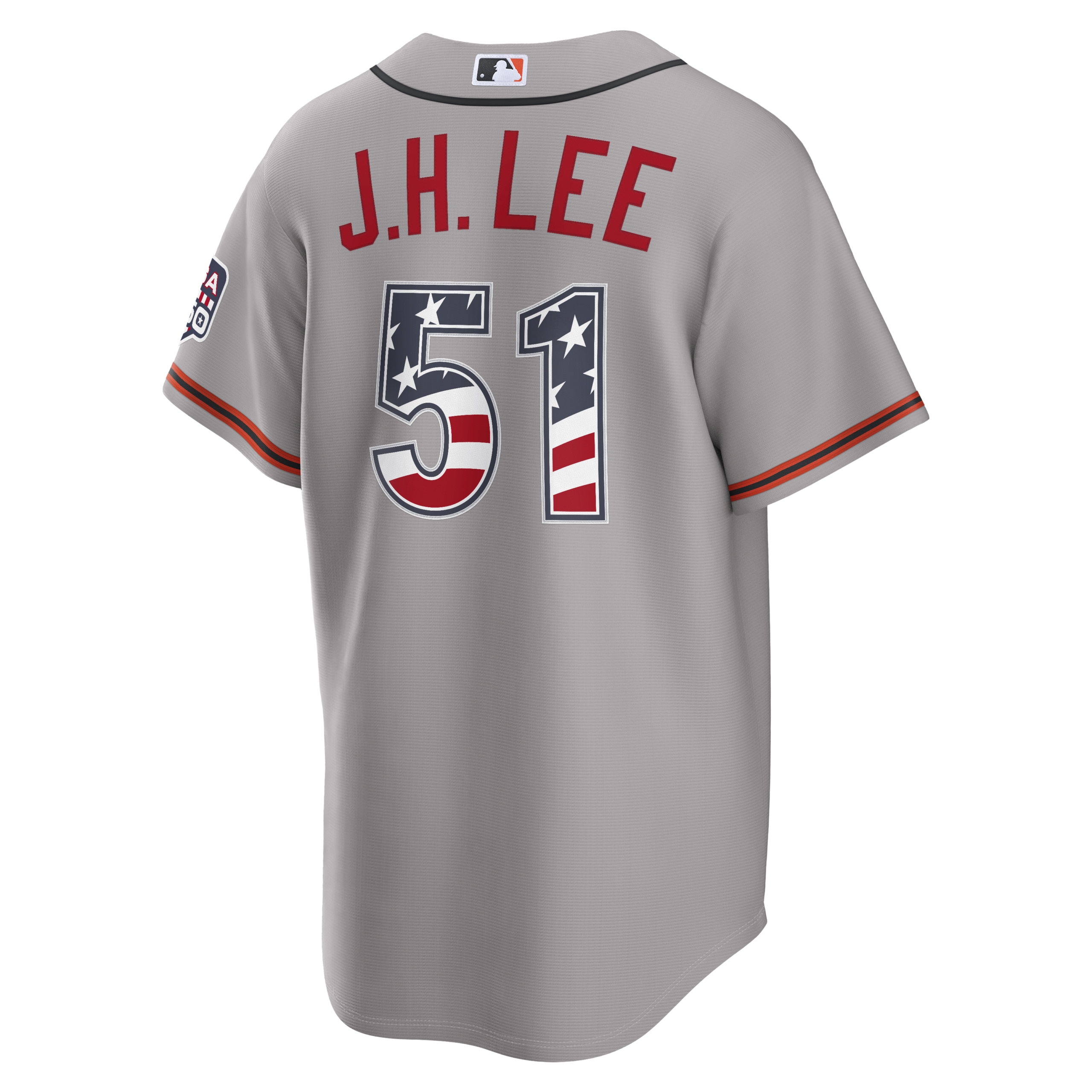 Unisex San Francisco Giants Jung Hoo Lee Gray USA 250 Fourth of July Road Graphic Baseball Jersey for Baseball Fans - Image 4