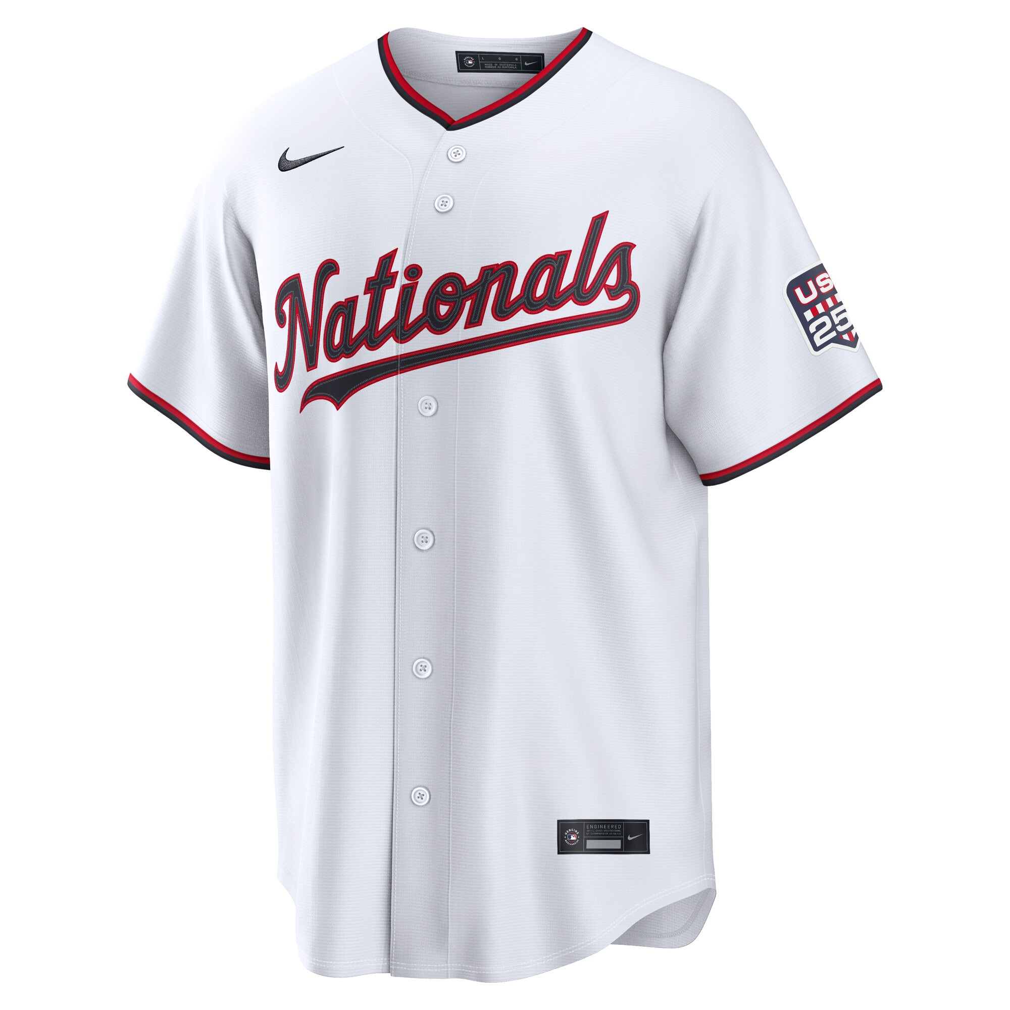 Unisex Washington Nationals James Wood White USA 250 Fourth of July Home Graphic Baseball Jersey for Baseball Fans - Image 3