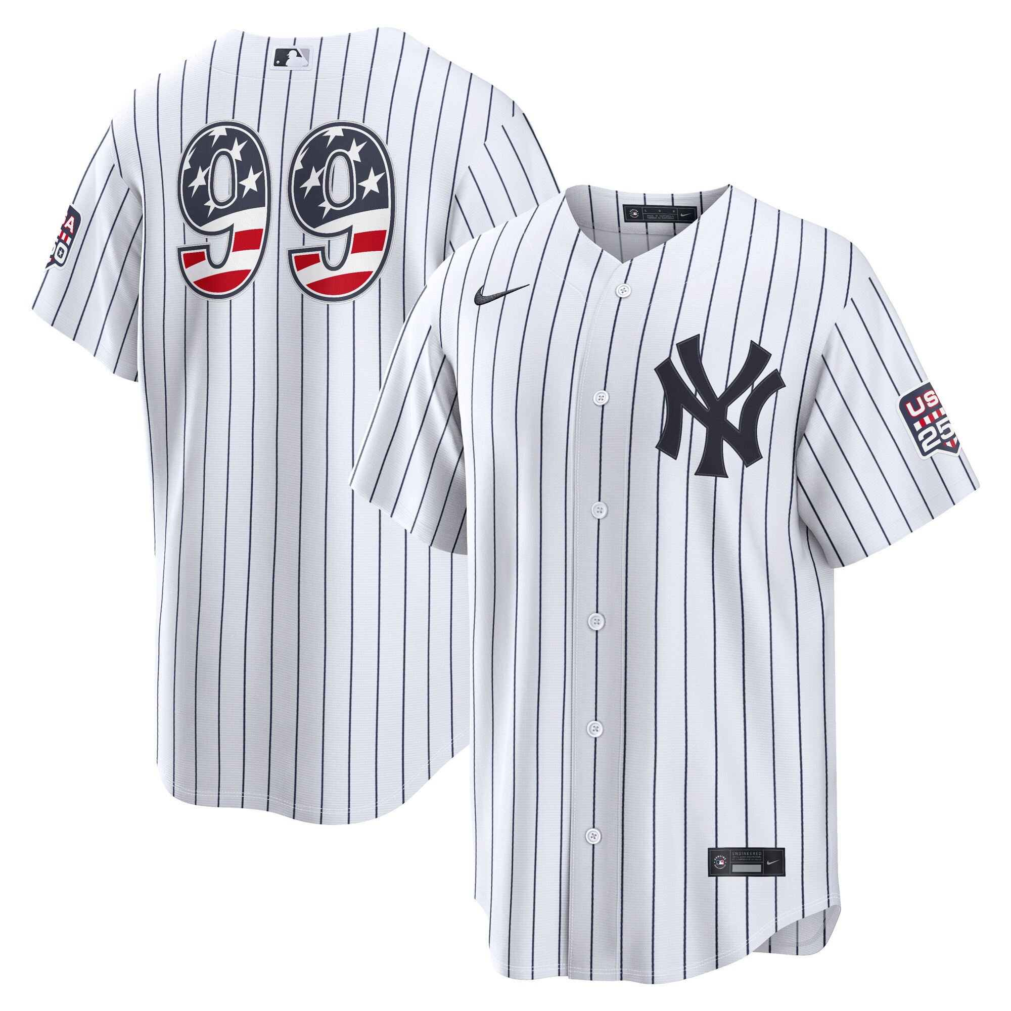 Unisex New York Yankees Aaron Judge White USA 250 Fourth of July Home Graphic Baseball Jersey for Baseball Fans