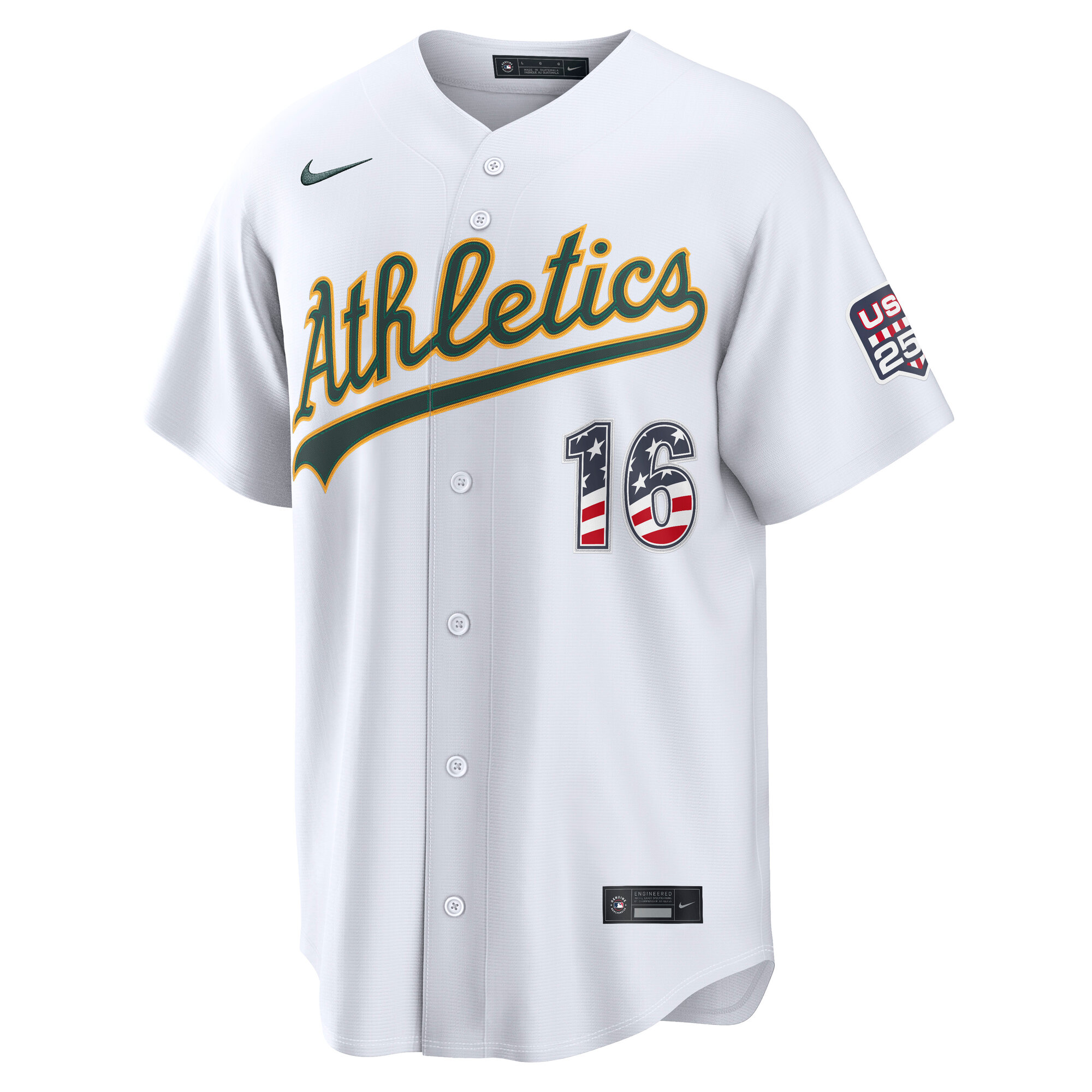 Unisex Athletics Nick Kurtz White USA 250 Fourth of July Home Graphic Baseball Jersey for Baseball Fans - Image 3