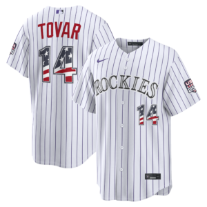 Unisex Colorado Rockies Ezequiel Tovar White USA 250 Fourth of July Home Graphic Baseball Jersey for Baseball Fans