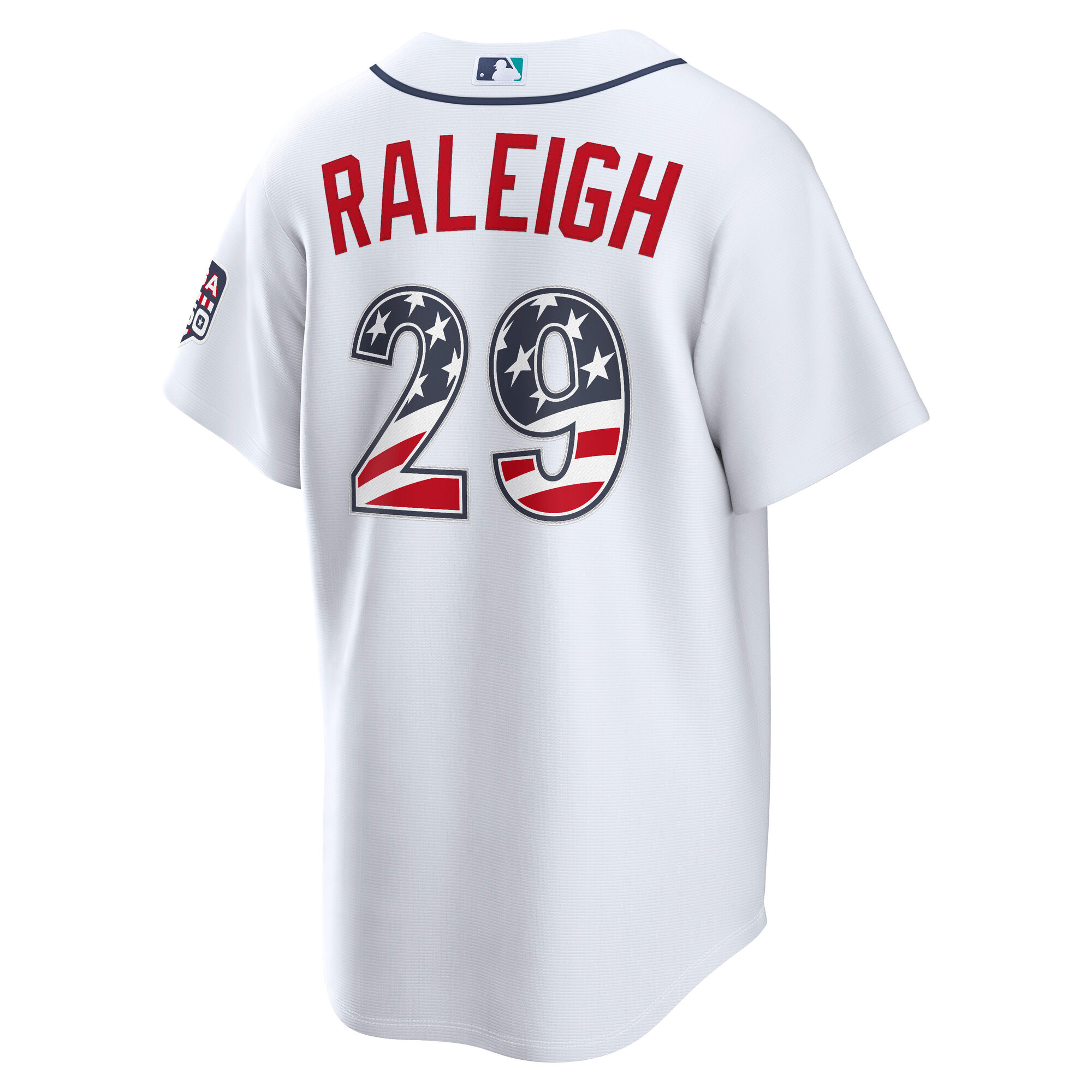 Unisex Seattle Mariners Cal Raleigh White USA 250 Fourth of July Home Graphic Baseball Jersey for Baseball Fans - Image 4