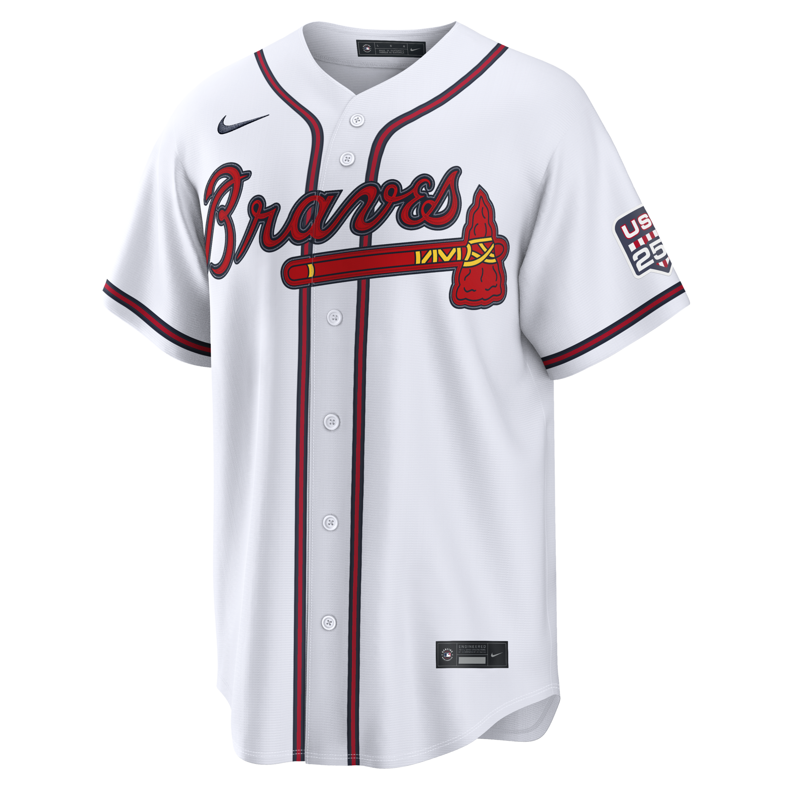 Unisex Atlanta Braves Drake Baldwin White USA 250 Fourth of July Home Graphic Baseball Jersey for Baseball Fans - Image 3