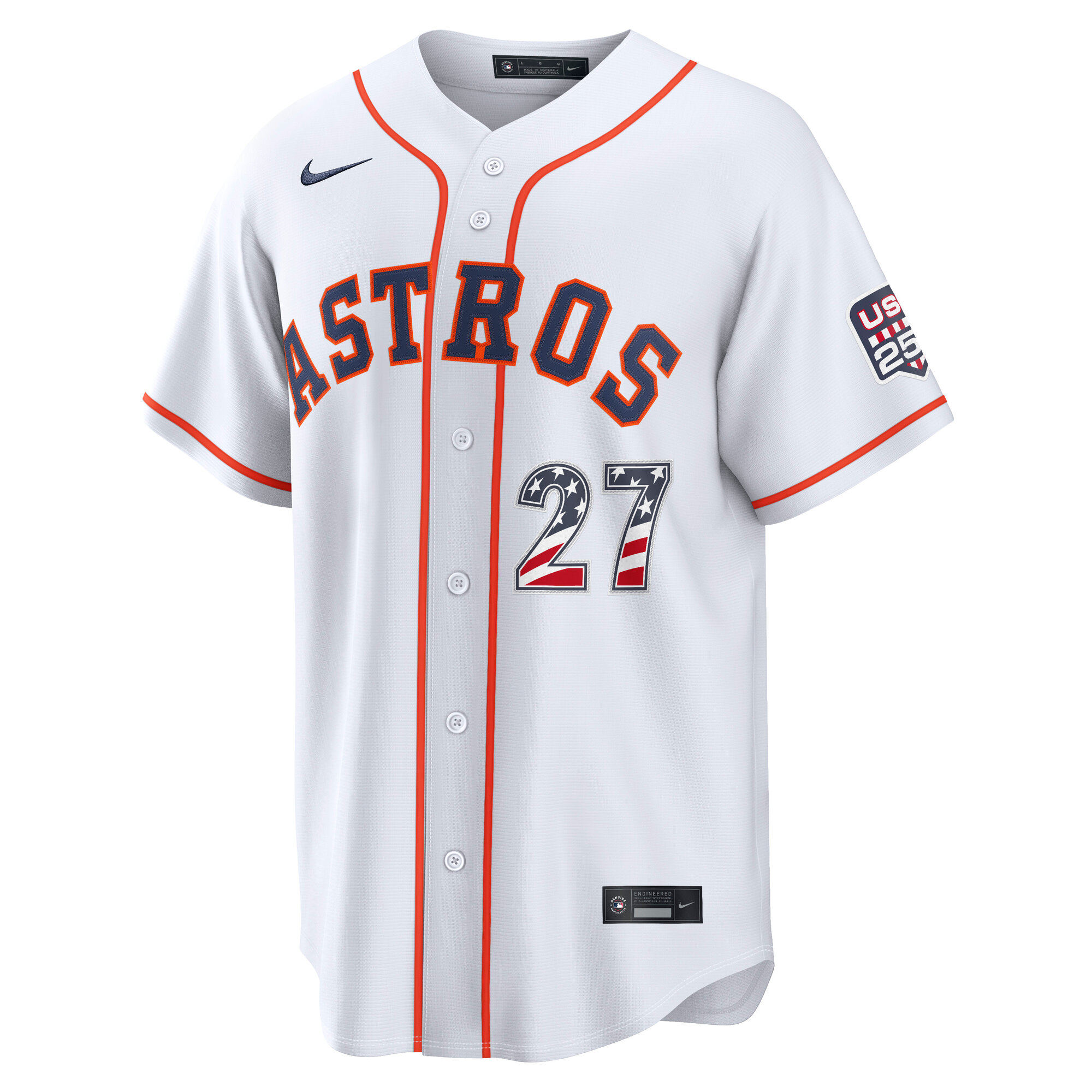 Unisex Houston Astros Jose Altuve White USA 250 Fourth of July Home Graphic Baseball Jersey for Baseball Fans - Image 3