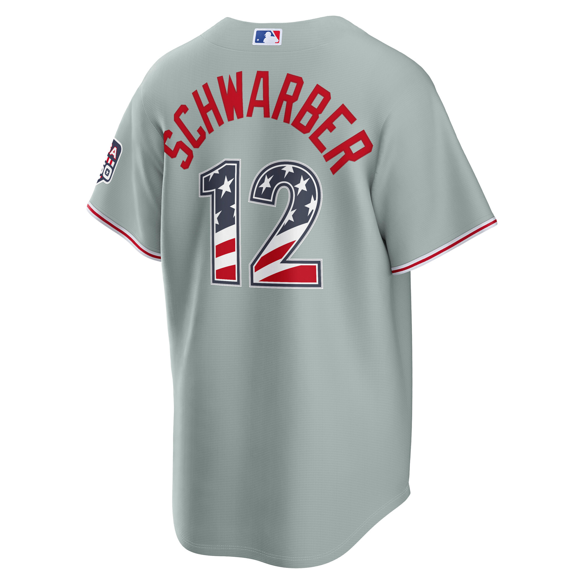 Unisex Philadelphia Phillies Kyle Schwarber Gray USA 250 Fourth of July Road Graphic Baseball Jersey for Baseball Fans - Image 4