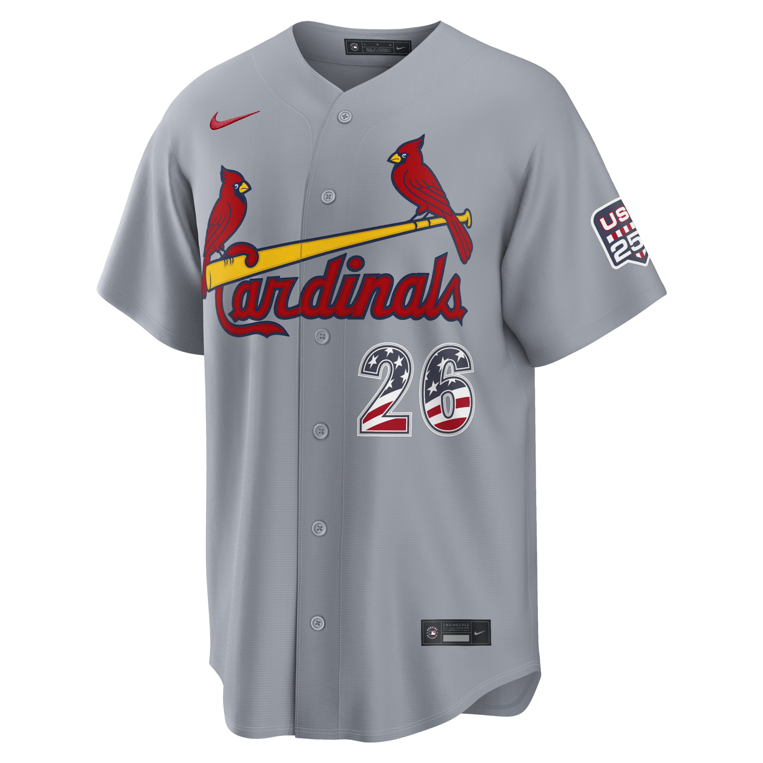 Unisex St. Louis Cardinals JJ Wetherholt Gray USA 250 Fourth of July Road Graphic Baseball Jersey for Baseball Fans - Image 3
