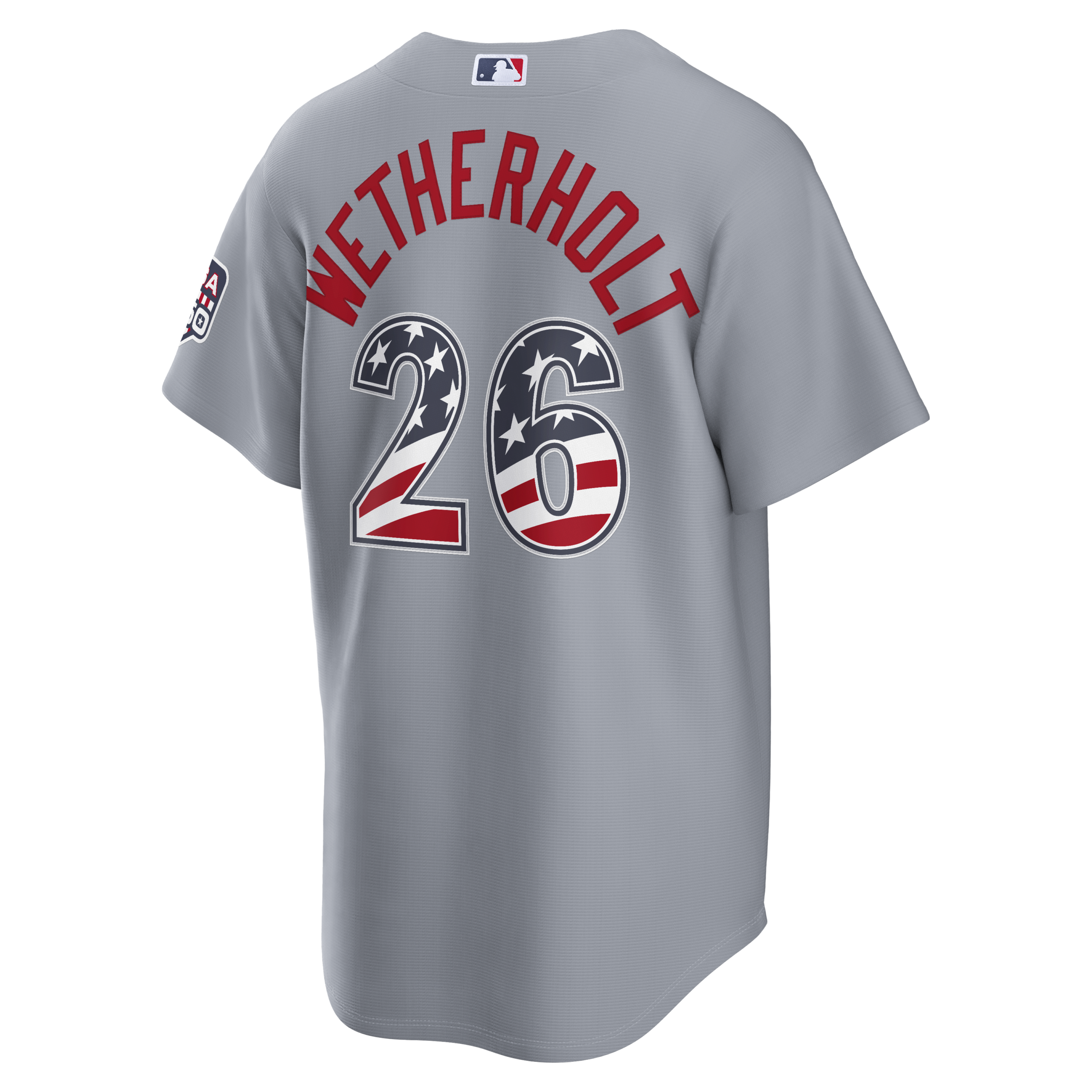 Unisex St. Louis Cardinals JJ Wetherholt Gray USA 250 Fourth of July Road Graphic Baseball Jersey for Baseball Fans - Image 4