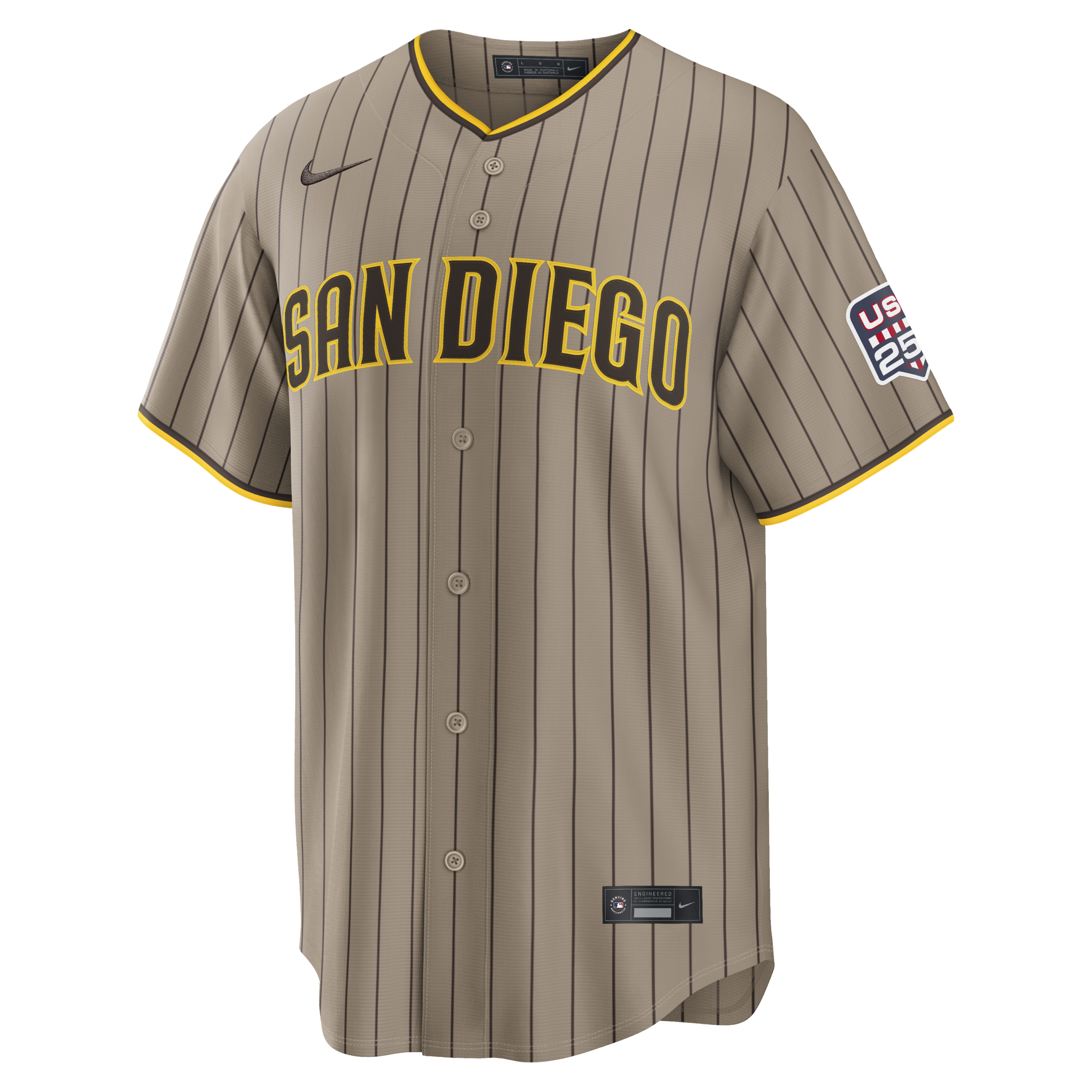 Unisex San Diego Padres Manny Machado Sand USA 250 Fourth of July Alternate Graphic Baseball Jersey for Baseball Fans - Image 3
