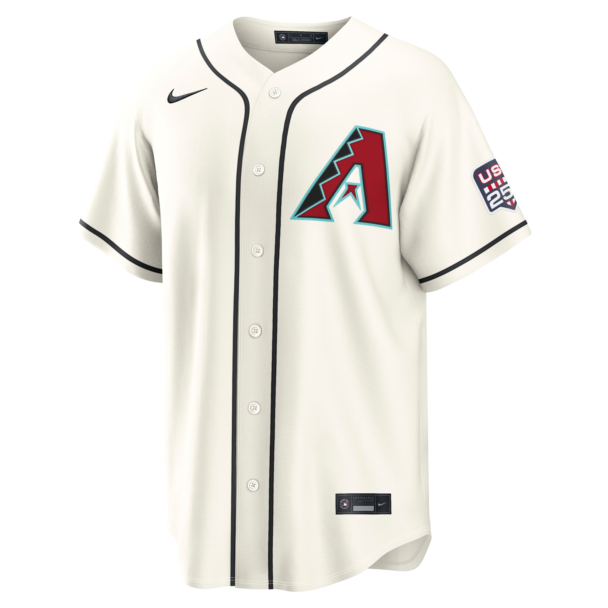 Unisex Arizona Diamondbacks Corbin Carroll Cream USA 250 Fourth of July Home Graphic Baseball Jersey for Baseball Fans - Image 3