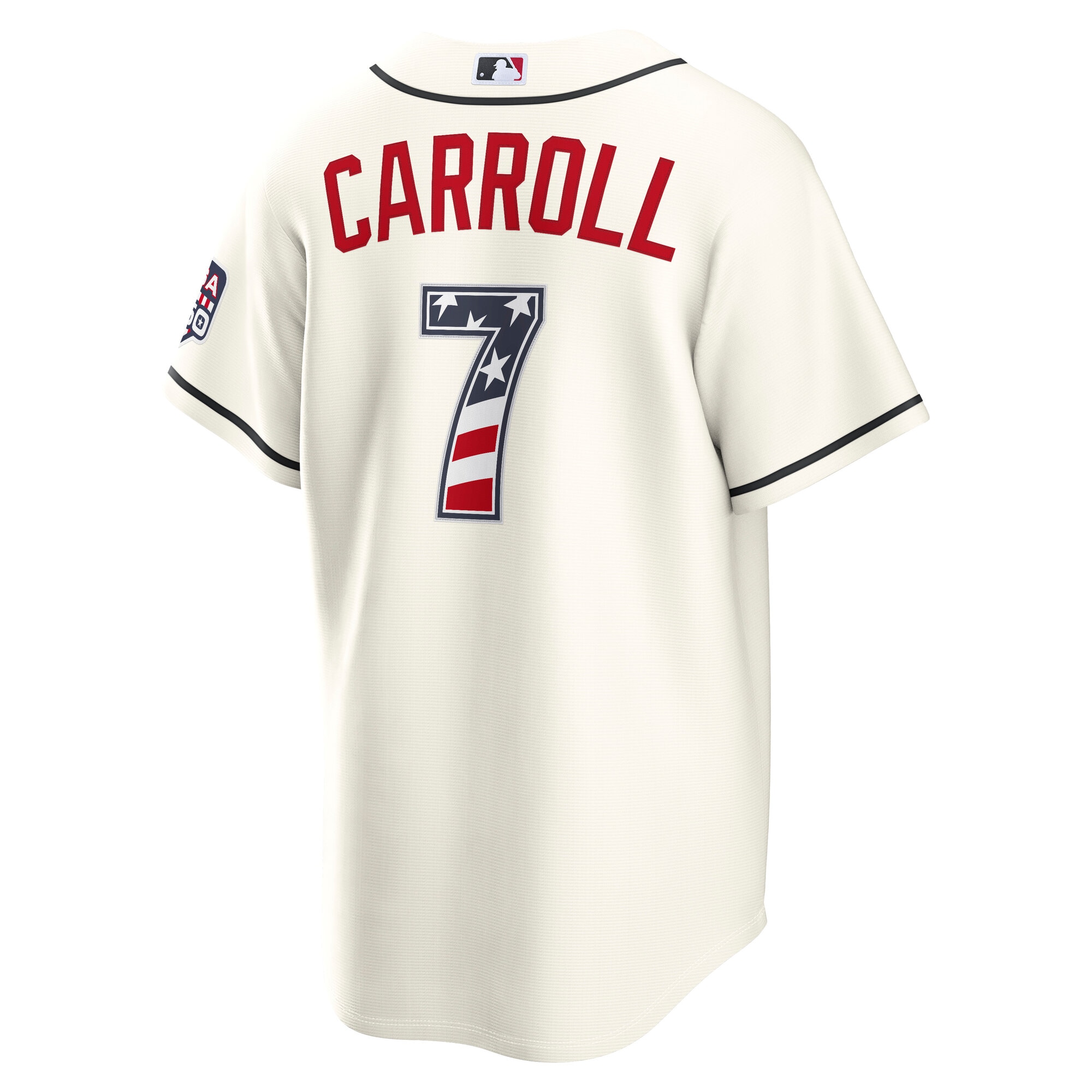 Unisex Arizona Diamondbacks Corbin Carroll Cream USA 250 Fourth of July Home Graphic Baseball Jersey for Baseball Fans - Image 4