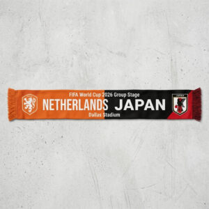 Global Soccer Event 2026 Netherlands Vs Japan Football Scarf Vibrant Print