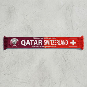 Global Soccer Event 2026 Qatar Vs Switzerland Football Scarf Bold Lettering