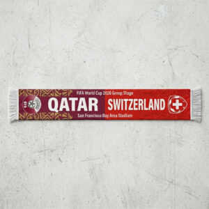 Global Soccer Event 2026 Qatar Vs Switzerland Football Scarf Half-and-Half Design