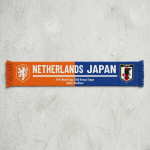Global Soccer Event 2026 Netherlands Vs Japan Football Scarf Two Sided