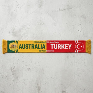Global Soccer Event 2026 Australia Vs Turkey Football Scarf National Crests