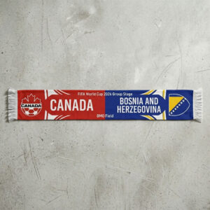 Global Soccer Event 2026 Canada Vs Bosnia And Herzegovina Football Scarf Toronto Edition