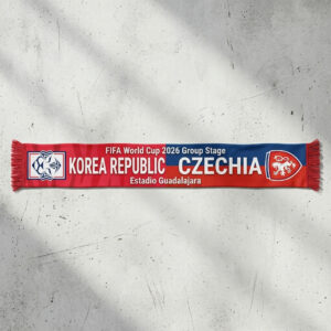 Global Soccer Event 2026 Korea Republic Vs Czechia Football Scarf Dual Tone