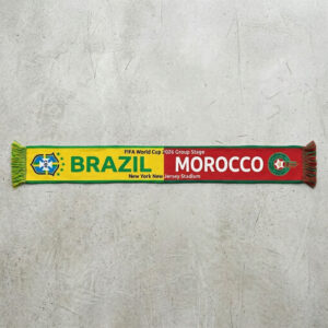 Global Soccer Event 2026 Brazil Vs Morocco Football Scarf Vibrant Print