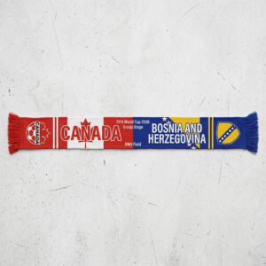 Global Soccer Event 2026 Canada Vs Bosnia And Herzegovina Football Scarf Dual Tone