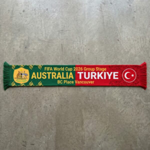 Global Soccer Event 2026 Australia Vs Turkey Football Scarf Symmetrical Layout
