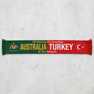 Global Soccer Event 2026 Australia Vs Turkey Football Scarf Split Design