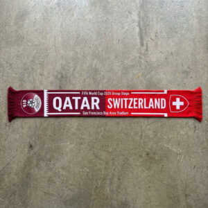 Global Soccer Event 2026 Qatar Vs Switzerland Football Scarf Two-Tone Colors