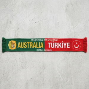 Global Soccer Event 2026 Australia Vs Turkey Football Scarf Vibrant Contrast