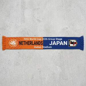 Global Soccer Event 2026 Netherlands Vs Japan Football Scarf Fringed Ends