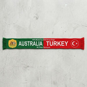 Global Soccer Event 2026 Australia Vs Turkey Football Scarf Bold Typography