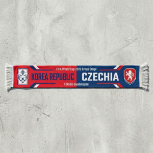 Global Soccer Event 2026 Korea Republic Vs Czechia Football Scarf Fringed Ends
