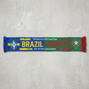 Global Soccer Event 2026 Brazil Vs Morocco Football Scarf Stadium Edition