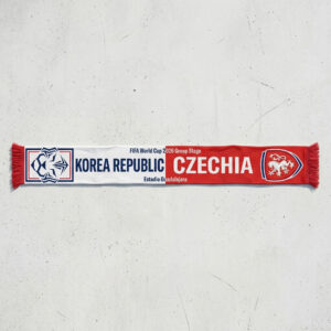 Global Soccer Event 2026 Korea Republic Vs Czechia Football Scarf Vibrant Red