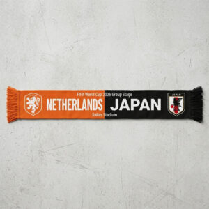 Global Soccer Event 2026 Netherlands Vs Japan Football Scarf National Crests