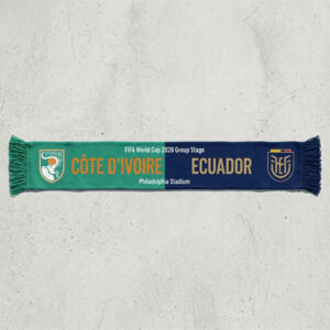 Global Soccer Event 2026 Côte D’Ivoire Vs Ecuador Football Scarf National Crests